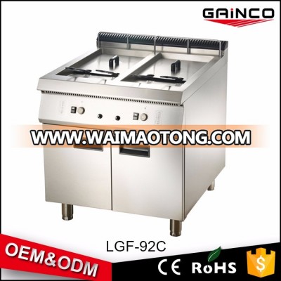 OEM combination oven professional catering equipment gas fryer double commercial gas deep fryer with 2 tanks