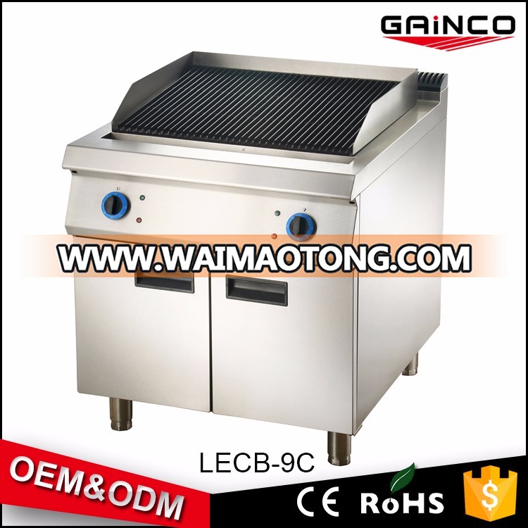 professional kitchen equipment stainless Steel electric grill electric barbecue grill with lava rock cabinet LECB-9C